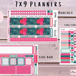 7x9 Monthly View, 7x9 Monthly Planner Stickers, Planner Stickers, February Monthly Kit, Vie en Rose, February Daily Duo, Kit 101