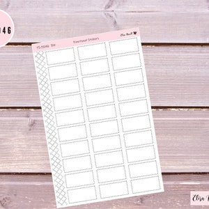 Boîtes cousues, Demi-boîtes, boîte rectangulaire, Stickers fonctionnels, Étiquettes, Stickers pour journal, Stickers agenda, PS-F046