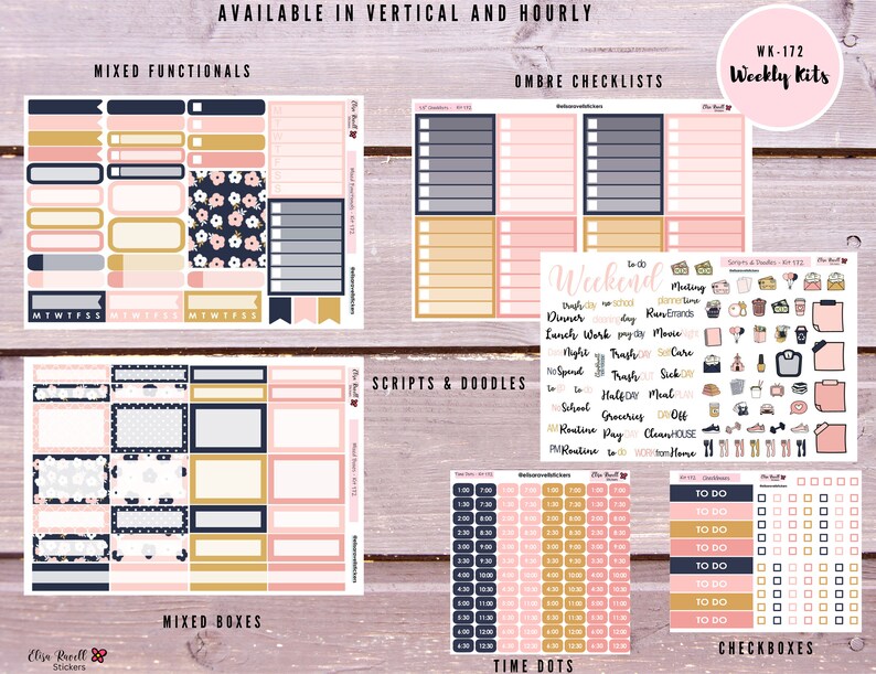Weekly Planner Stickers Kit for Erin Condren Vertical and Hourly 7x9 ...
