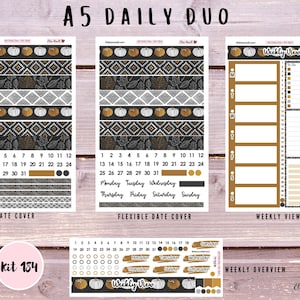 A5 Daily Duo Planner Sticker Kits featuring October Luxury Fall Kit 184