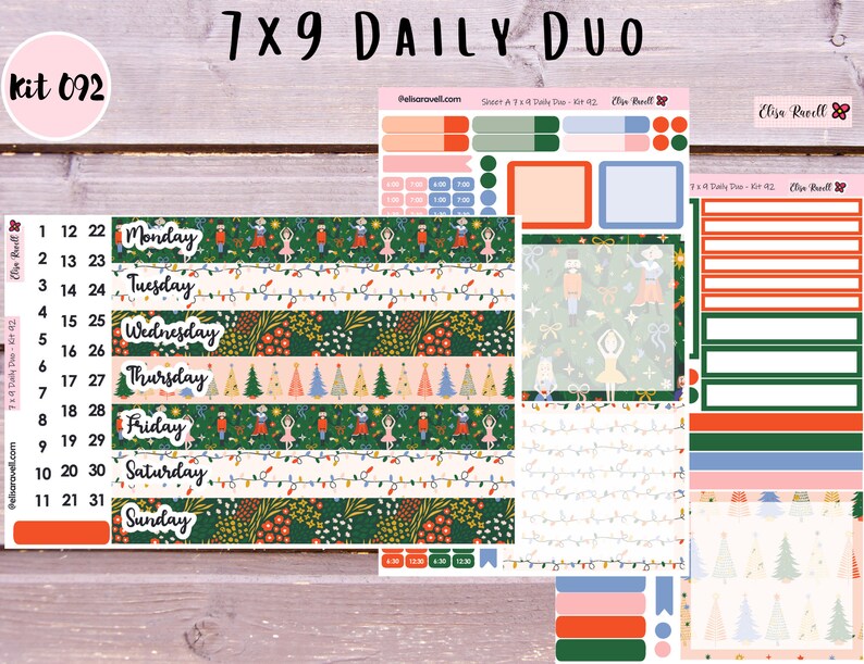 7x9 Daily Duo Stickers, Christmas Story, Holiday, December Planner ...