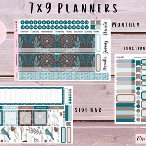 7x9 Monthly View, 7x9 Monthly Planner Stickers, Planner Stickers, January Monthly Kit, Winter Eve, January Daily Duo, Kit 94