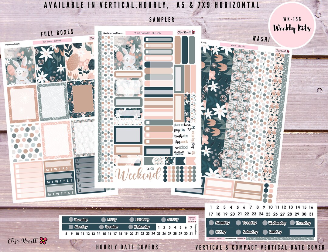 Weekly Planner Stickers Kit for Erin Condren Vertical Horizontal Hourly ...
