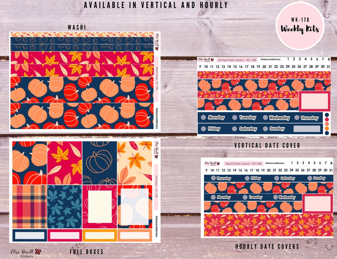Weekly Planner Stickers Kit for Erin Condren Vertical and Hourly 7x9 ...