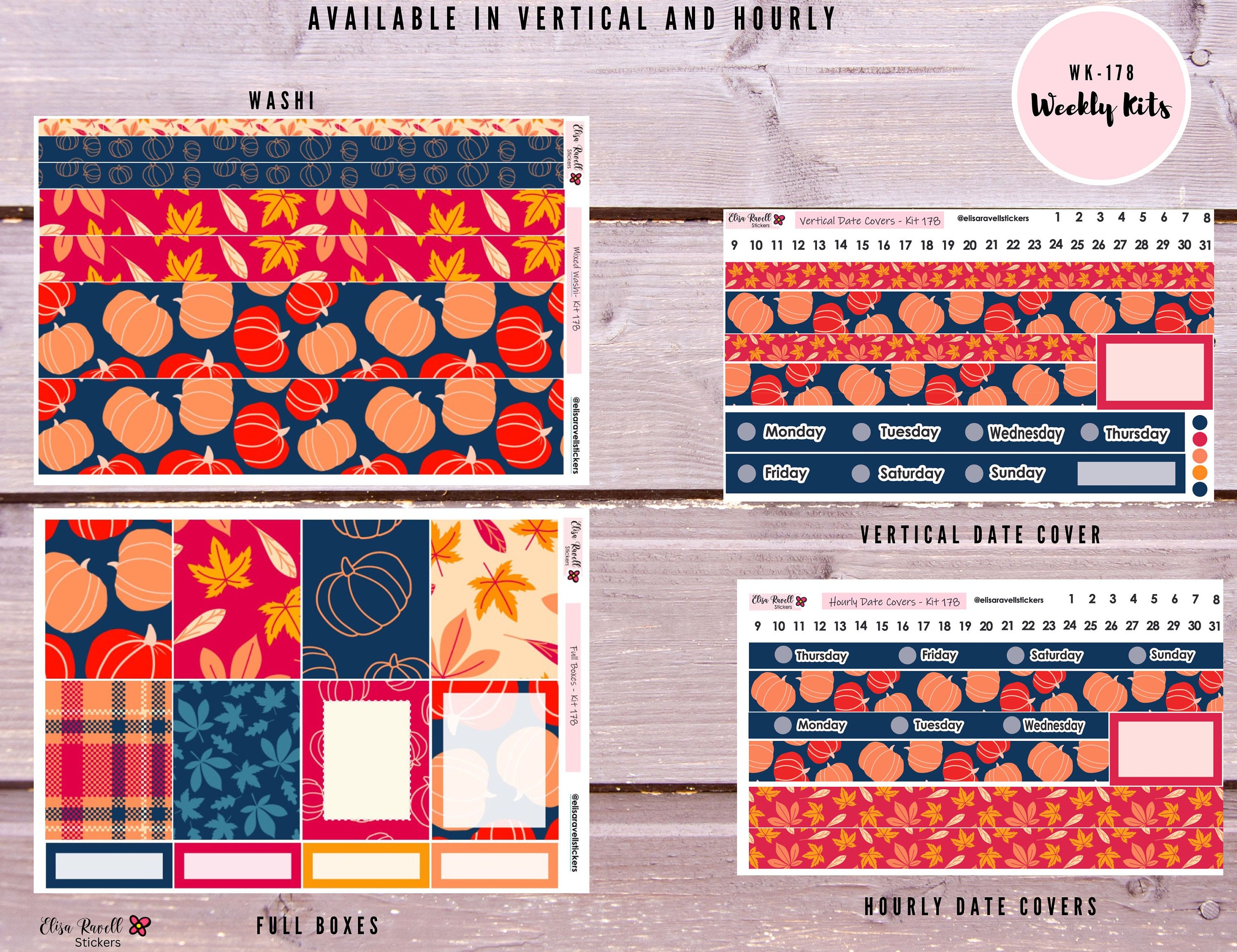 Weekly Planner Stickers Kit for Erin Condren Vertical and Hourly 7x9 ...