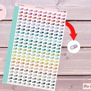 Medicine Stickers, Pill Planner Stickers, Medicine Tracker, Take Medicine, Icon Stickers, Planner Doodles, EC Colors, 230 Stickers |PS-IS041