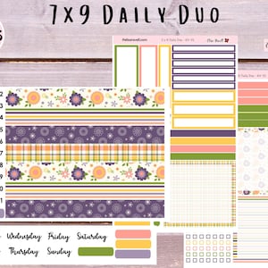 7x9 Daily Duo Stickers, Sunshine to Fall, September Planner Stickers, September Daily Duo, Summer, Flexible, Kit 75