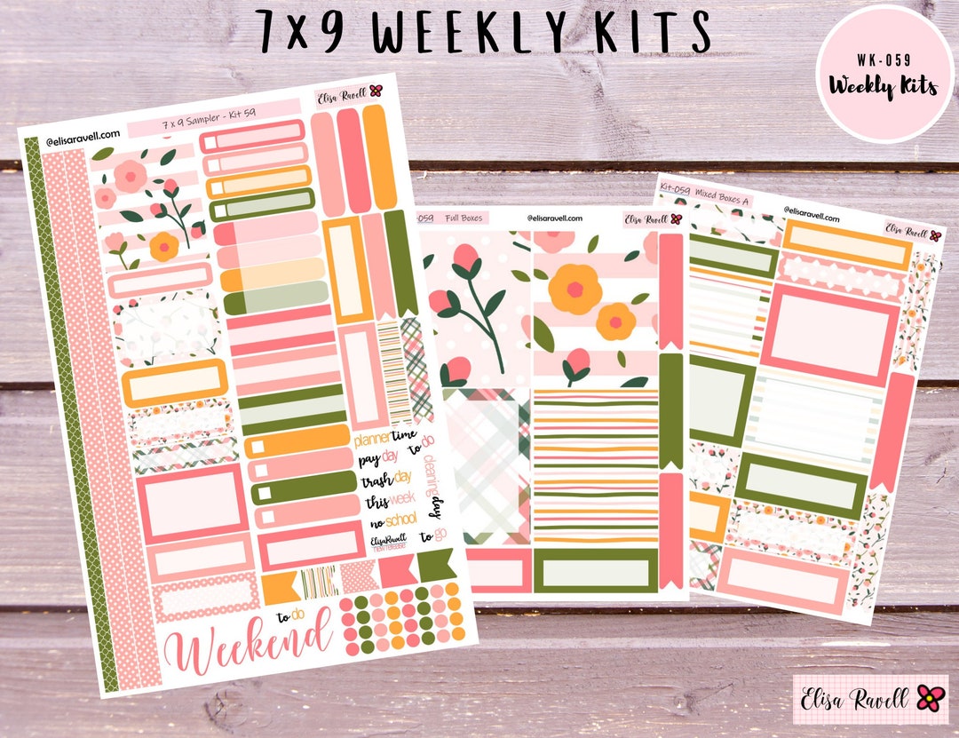 Spring Florals, Sticker Kits, Weekly Kits, Vertical Kit, Horizontal Kit ...