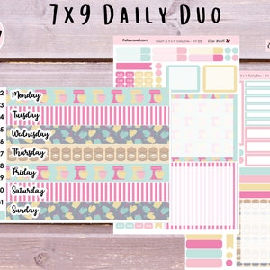 7x9 Daily Duo Stickers, Baking, Fall, November Planner Stickers, October Daily Duo, Flexible, Kit 88