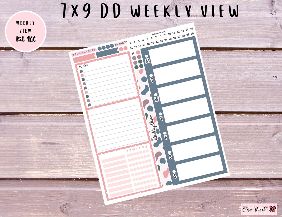 Weekly View Group 7x9 Daily Duo Weekly View Stickers Pastel Abstract, Kit 160 - Etsy