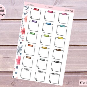 Sticky Note Planner Stickers l Doodle Stickers | Icon Stickers | Bright Colors | 18 stickers