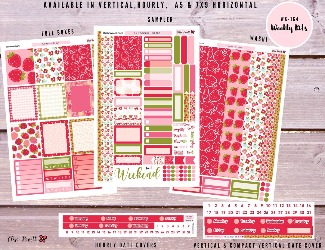 Weekly Planner Stickers Kit for Erin Condren Vertical Horizontal Hourly ...