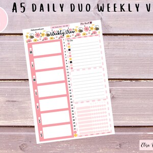 A5 Daily Duo Weekly View, A5 Week at a Glance, Daily Duo Weekly View, Bee Mine, Valentines, February, A5 Erin Condren, Kit 99