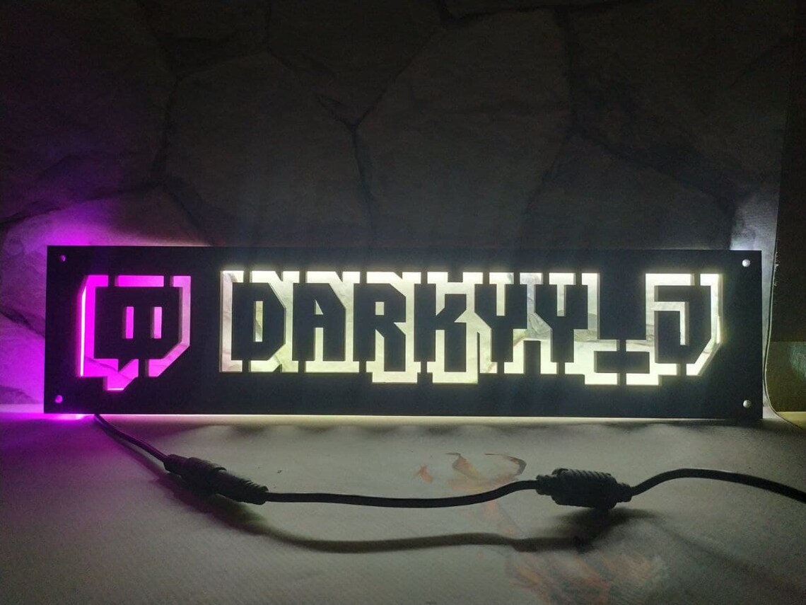 Neon Light With Gamer Tag Custom Gamer Tag Light Streamer Etsy