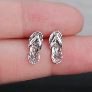 Shoe Stud Earrings, Children's earrings ballet. Girl jewelry, Tiny Little Flip Flop Shoes Stud Earrings, Tiny Slippers Stud Earrings