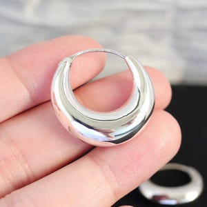 Pendientes de aro de plata de ley 925 de 12 a 45 mm, pendientes de aro de plata, pendientes de aro lisos, pendientes de aro sencillos, pendientes de aro Chucky, aro grande