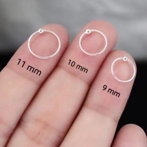 925 Sterling Silver Nose Ring Hoop | seamless nose ring hoop | Septum | Tiny Nose Hoop | Minimalist Hoop Earrings | Solid Silver nose rings