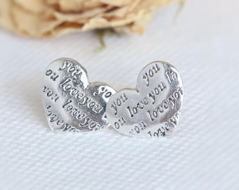 925 Sterling Silver Small Heart Stud Earrings – Minimalist Silver Heart Earrings, Dainty Heart Studs, Everyday Earrings, Tiny Silver Heart