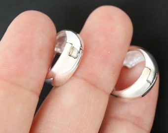 Aros pequeños de plata de ley 925, mini aros, gruesos, de 14 mm