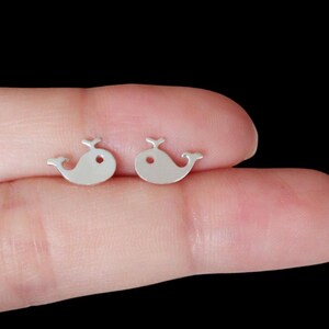 Whale Stud Earrings - Cute Minimalist Silver Earrings, Ocean Jewelry, Gift for Her, Fish Stud Earrings, Beach Lover Gift, Tiny Whale Earring