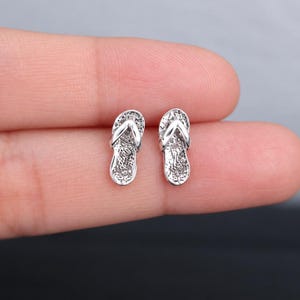 Oorbellen in de vorm van teenslippers van 925 sterling zilver, kleine sandaaloorstekers, schoenoorstekers, balletoorbellen voor kinderen, meisjessieraden, kleine oorstekers