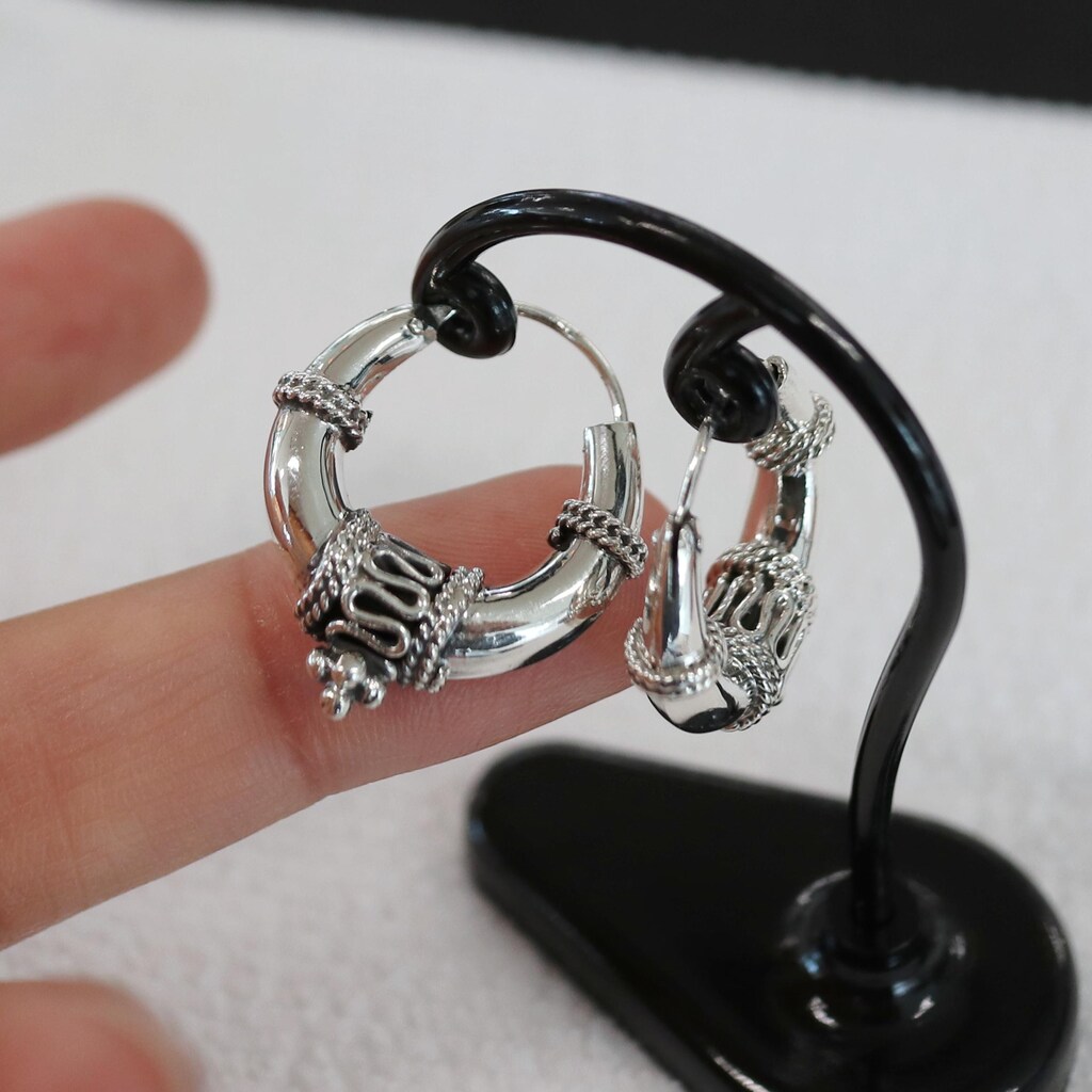 Orecchini A Perno In Argento 925 Con Granato Rosso – Gioielli Classici Donna In Argento Sterling