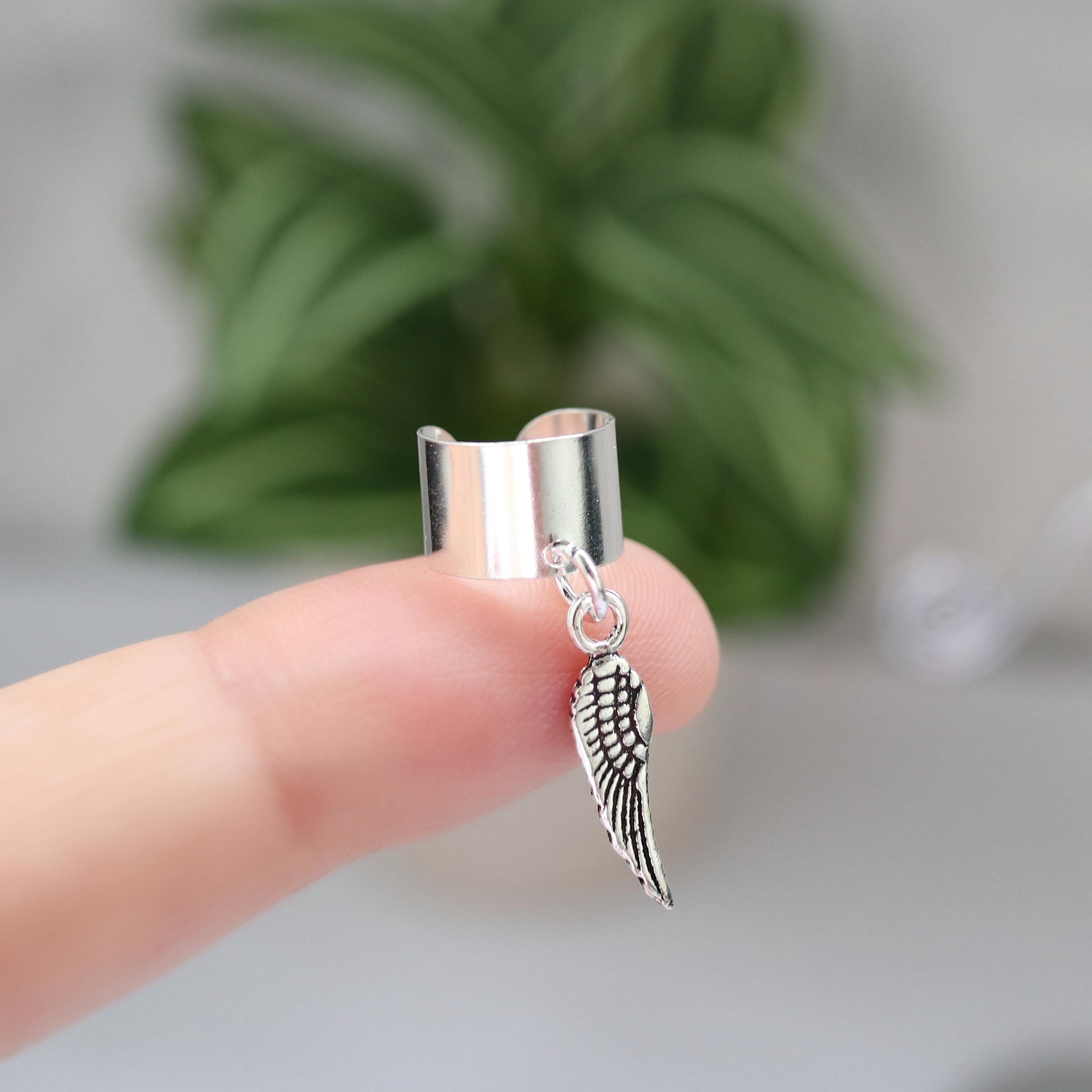 Orecchini A Perno Argento 925 Con Ala D'Angelo E Zirconi - Tongzhe, Chiusura A Farfalla, 11 Mm