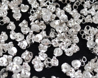 10 pairs of 925 Sterling Silver Earring Backings, Ear nuts, Butterfly Backs Findings, Back Nut, Earring Backings, Earring Nut Stopper