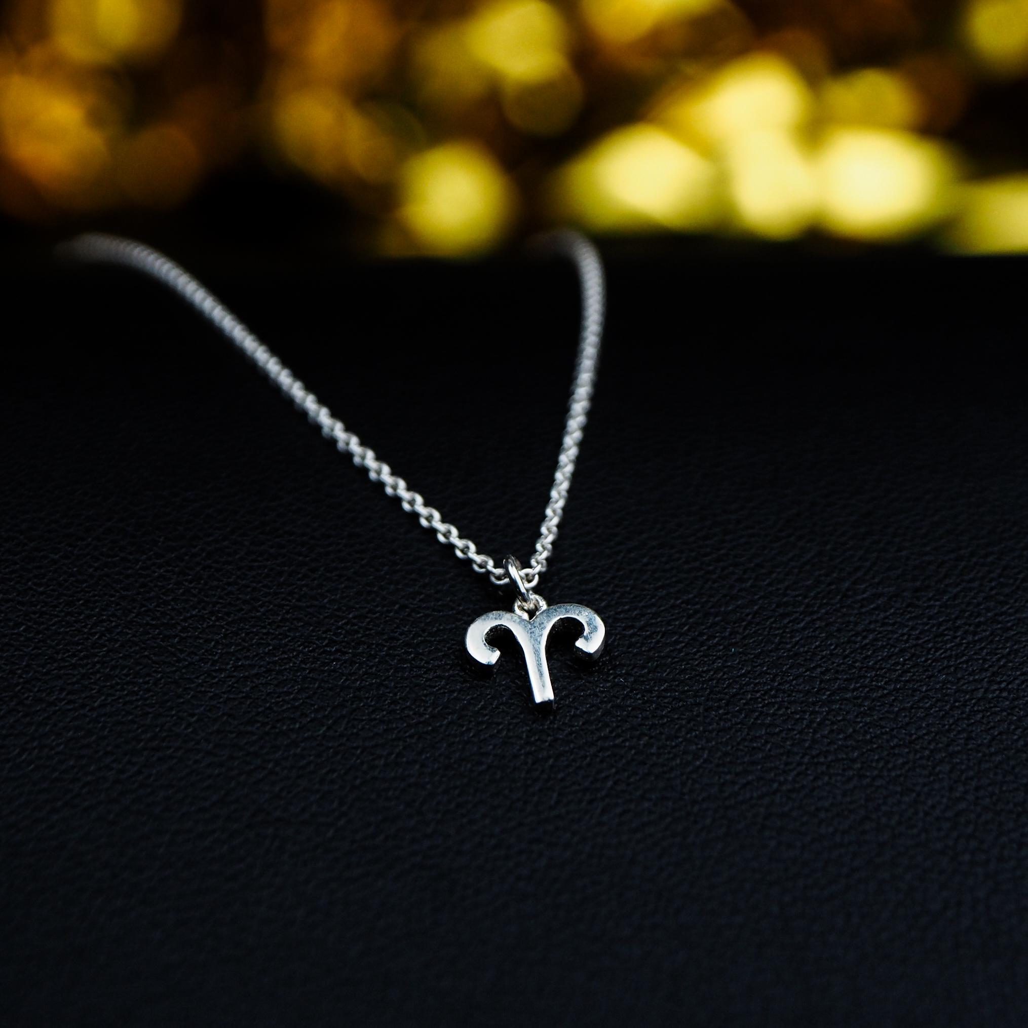925 Sterling Silver, Tiny Zodiac Pendant, Horoscope Necklace, Aries ...