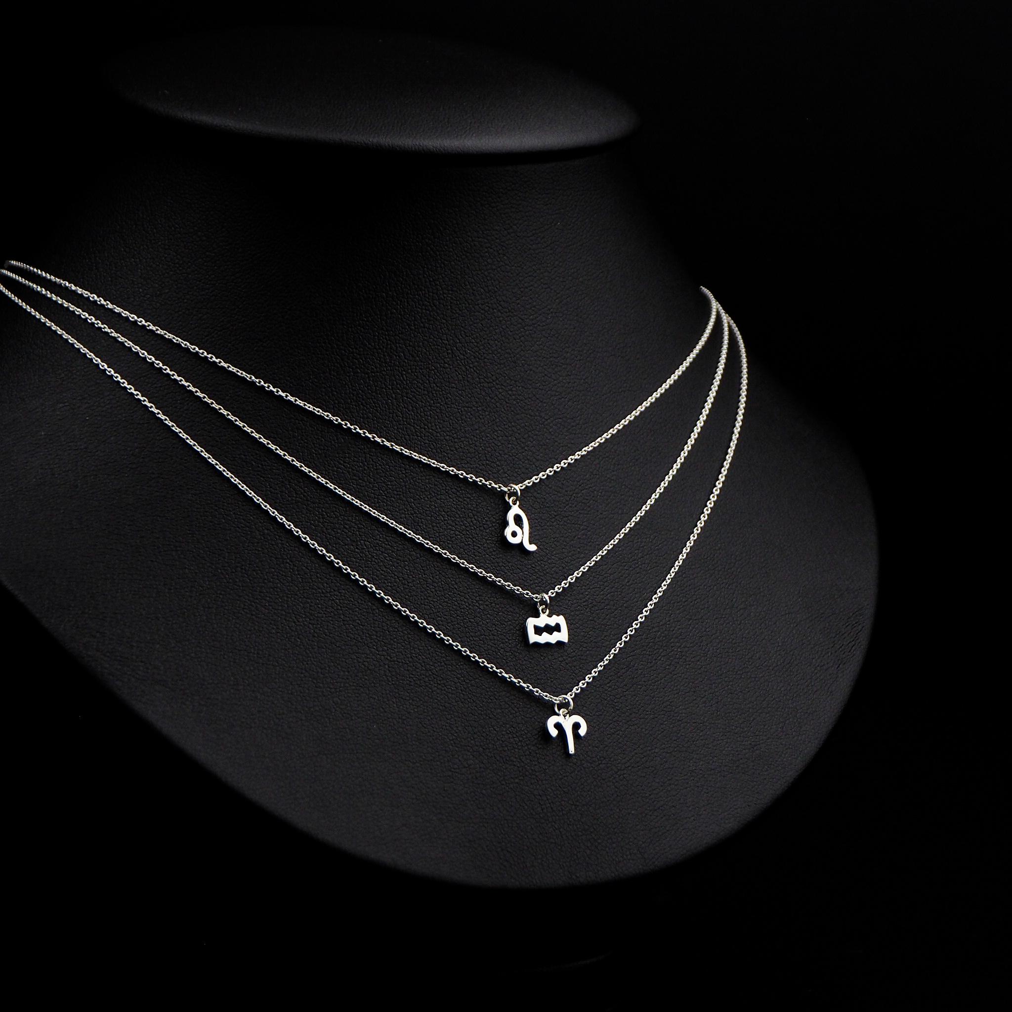 925 Sterling Silver, Tiny Zodiac Pendant, Horoscope Necklace, Aries ...