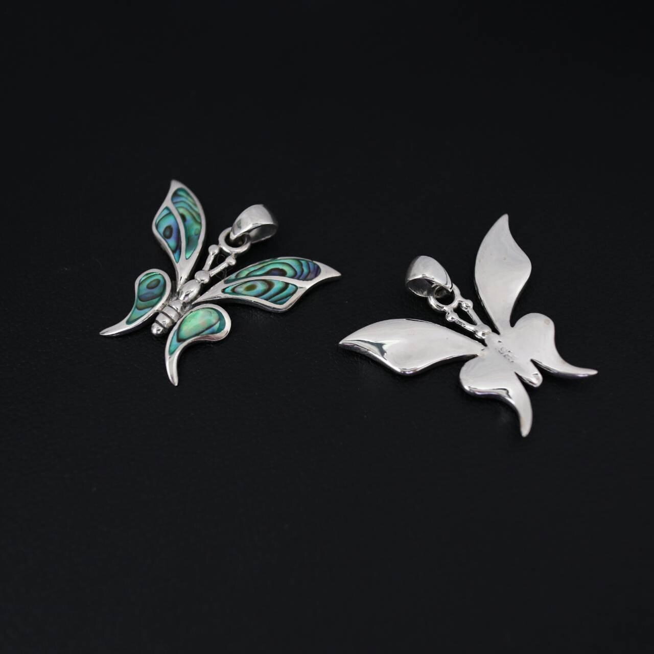 Collana In Argento Sterling Con Pendente A Doppia Farfalla