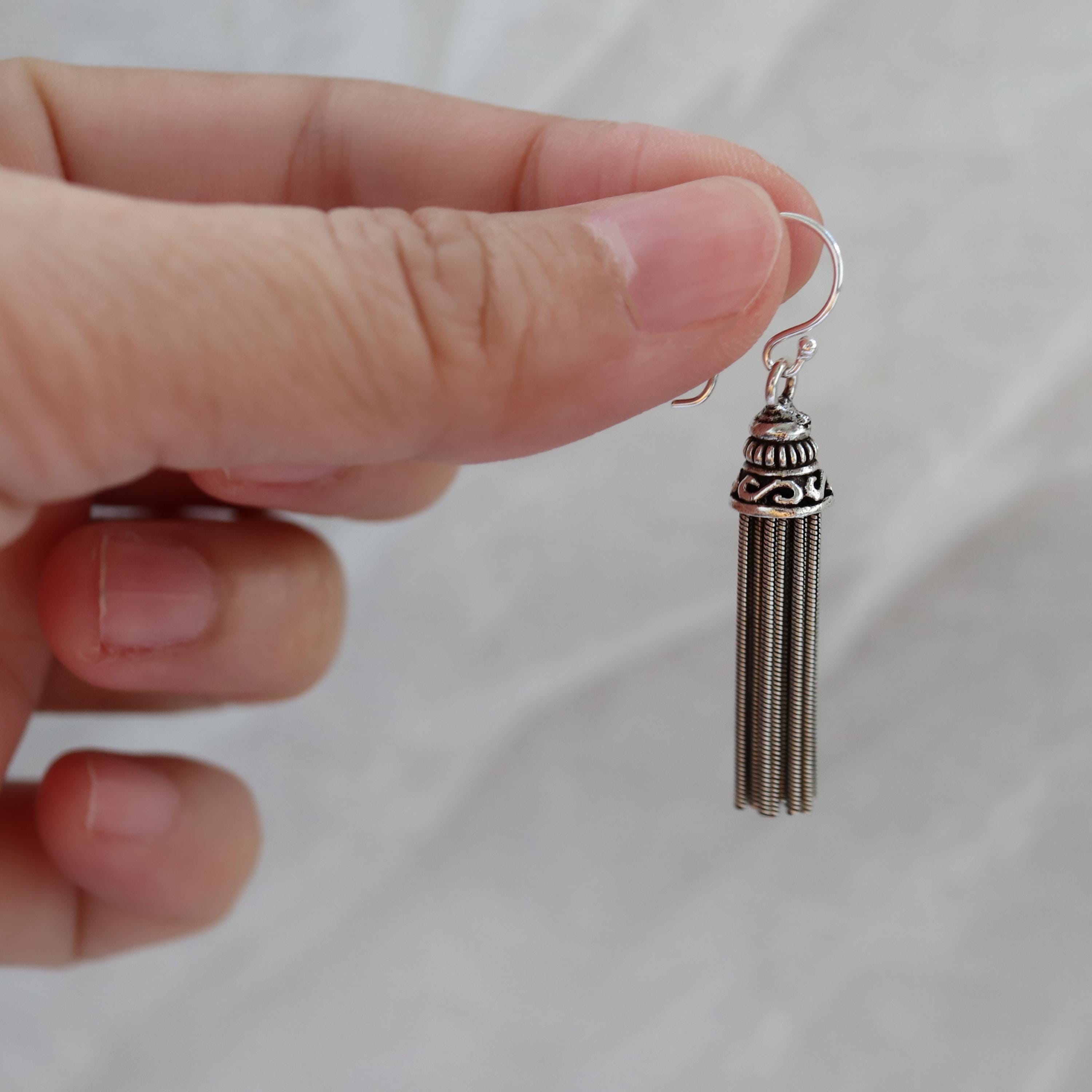 Orecchini Minimalisti Con Nappe In Argento Sterling: Pendenti - Foto 6