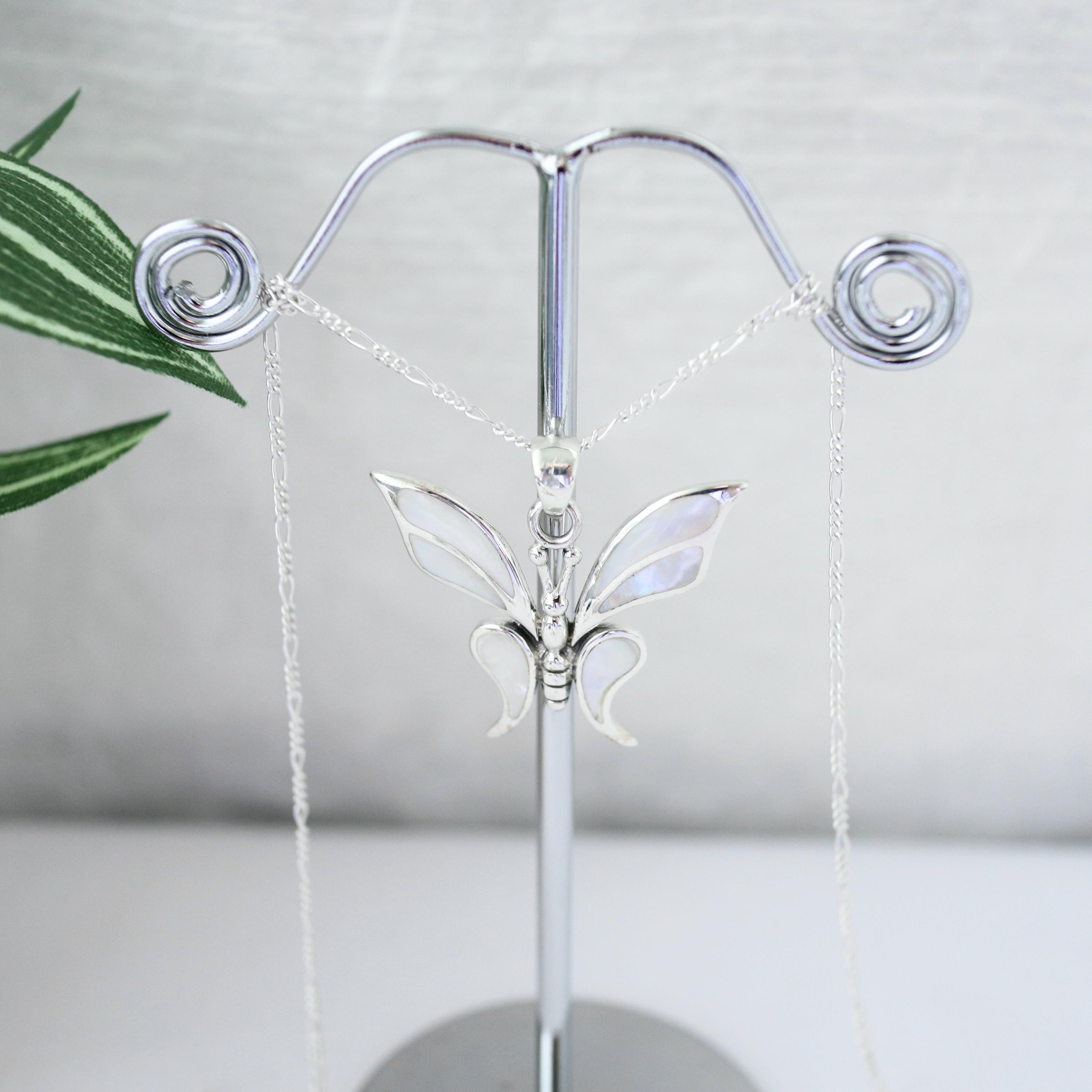 Collana a farfalla S925 in argento sterling con ciondolo a