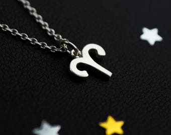 925 Sterling Silver, Tiny Zodiac Pendant, Horoscope Necklace, Aries Necklace, Ram Necklace, Zodiac Necklace, Zodiac jewelry