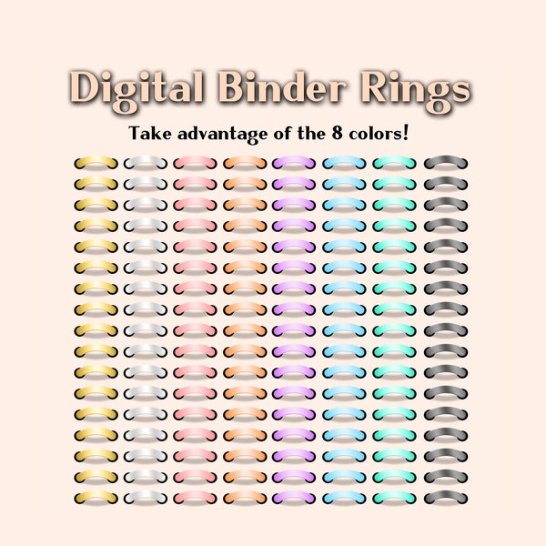 Digital Planner Binder Rings |  Digital Planner | iPad Planner |  png files instant download