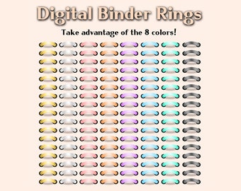 Pierścienie do segregatorów Digital Planner | Digital Planner | Planer iPad | pliki png do natychmiastowego pobrania
