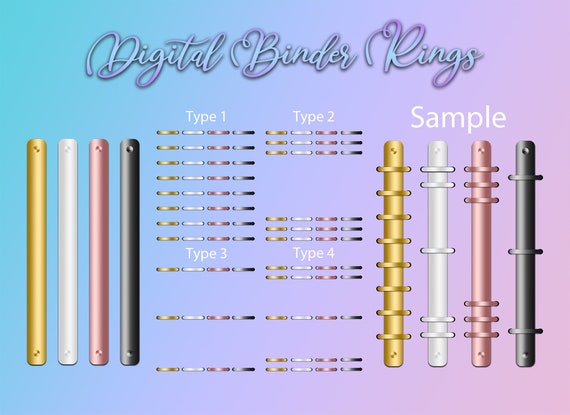 Digital Planner Binder Rings Ipad Planner Ring Stickers - Etsy