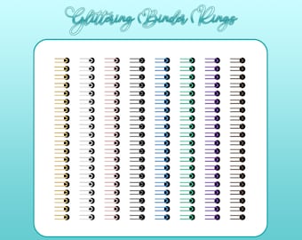 Pierścionki do segregatorów Digital Planner, naklejki goodnote, wstępnie przycięte naklejki