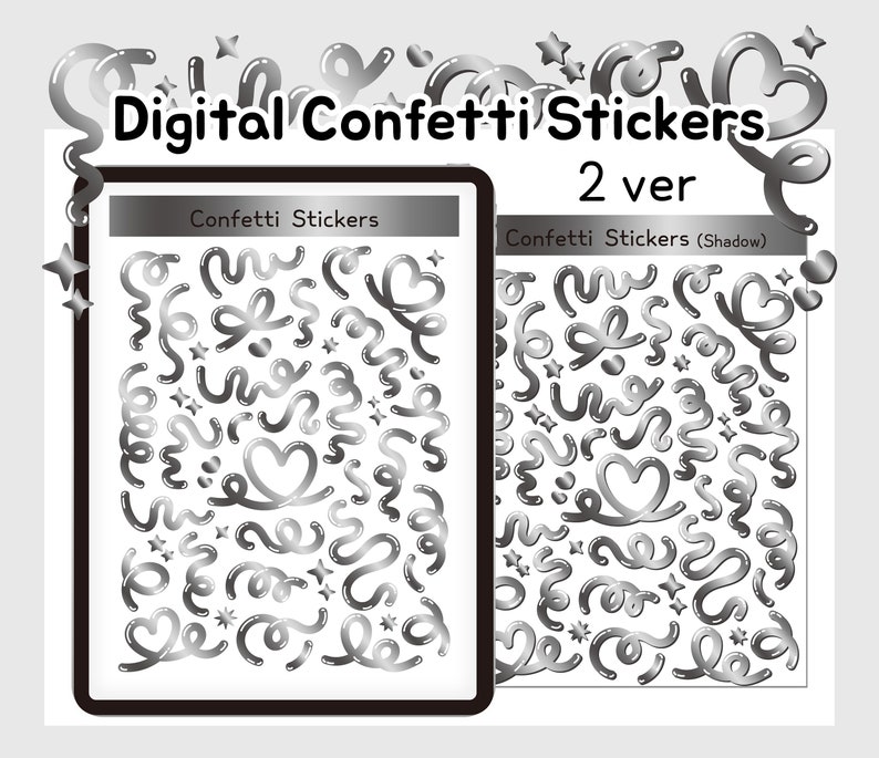 Digital Confetti Stickers/ Goodnotes Stickers/ Pre-cropped Stickera - Etsy