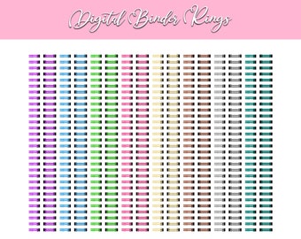 Pierścionki do segregatorów Digital Planner, naklejki goodnote, wstępnie przycięte naklejki