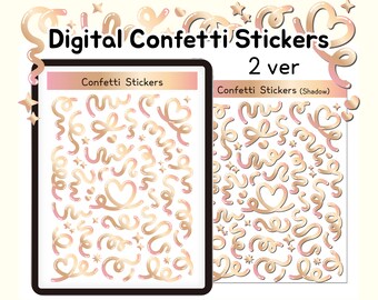 Cyfrowe naklejki konfetti/naklejki z dobrymi notatkami/wstępnie przycięte naklejki