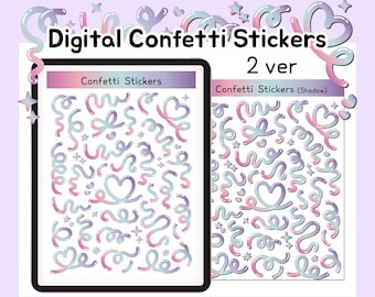 Cyfrowe naklejki konfetti/naklejki z dobrymi notatkami/wstępnie przycięte naklejki