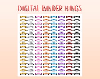 Pierścionki do segregatorów cyfrowych planistów | Naklejki Goodnote | Pierścionki planisty