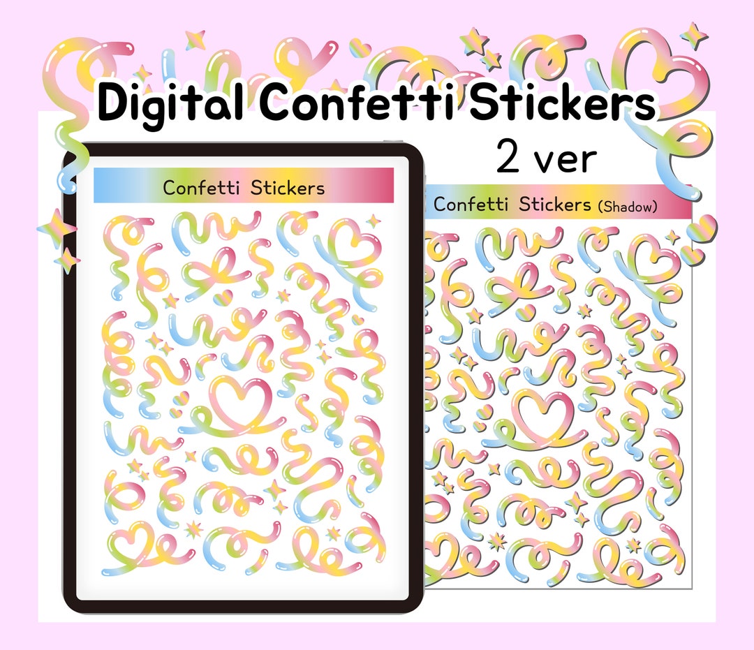 Digital Confetti Stickers/ Goodnotes Stickers/ Pre-cropped Stickera - Etsy