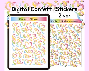 Cyfrowe naklejki konfetti/naklejki z dobrymi notatkami/wstępnie przycięte naklejki