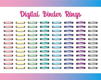 Pierścionki do segregatorów Digital Planner, naklejki goodnote, wstępnie przycięte naklejki