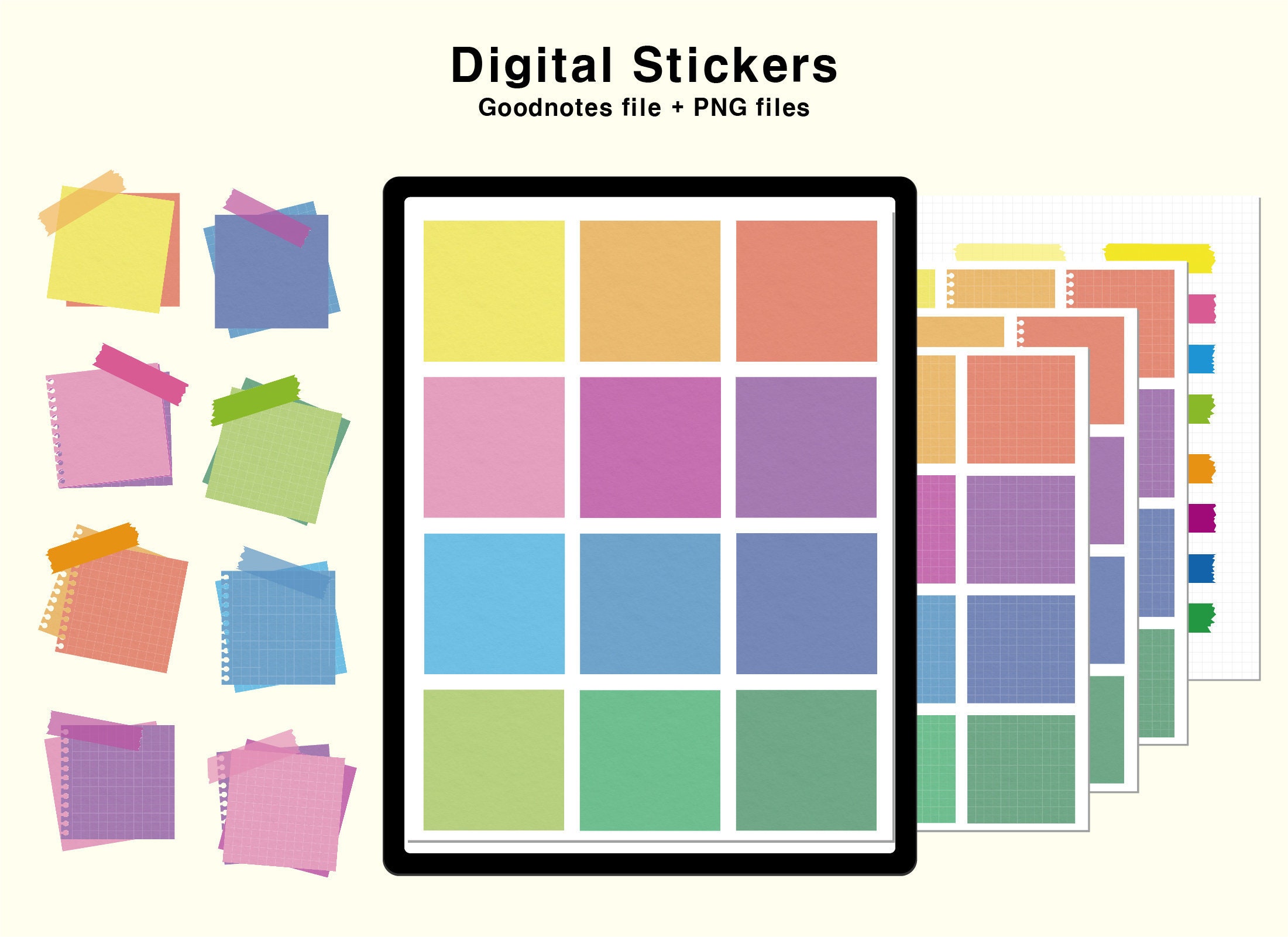 Goodnotes Stickers Digital Planner Note Postits Etsy