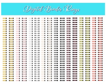 Pierścionki do segregatorów Digital Planner, naklejki goodnote, wstępnie przycięte naklejki