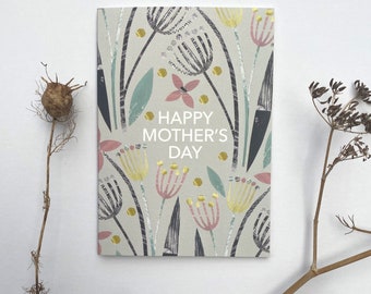 Mother's Day Card / Mothering Sunday Card, Card for Mum, floral A6 Greeting card, Blank inside.