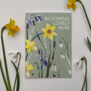 Muttertagskarte / Blooming Lovely Mum, Muttertagskarte, Geburtstagskarte für Mama, Karte für Mama, floral A6 Grußkarte, innen leer.